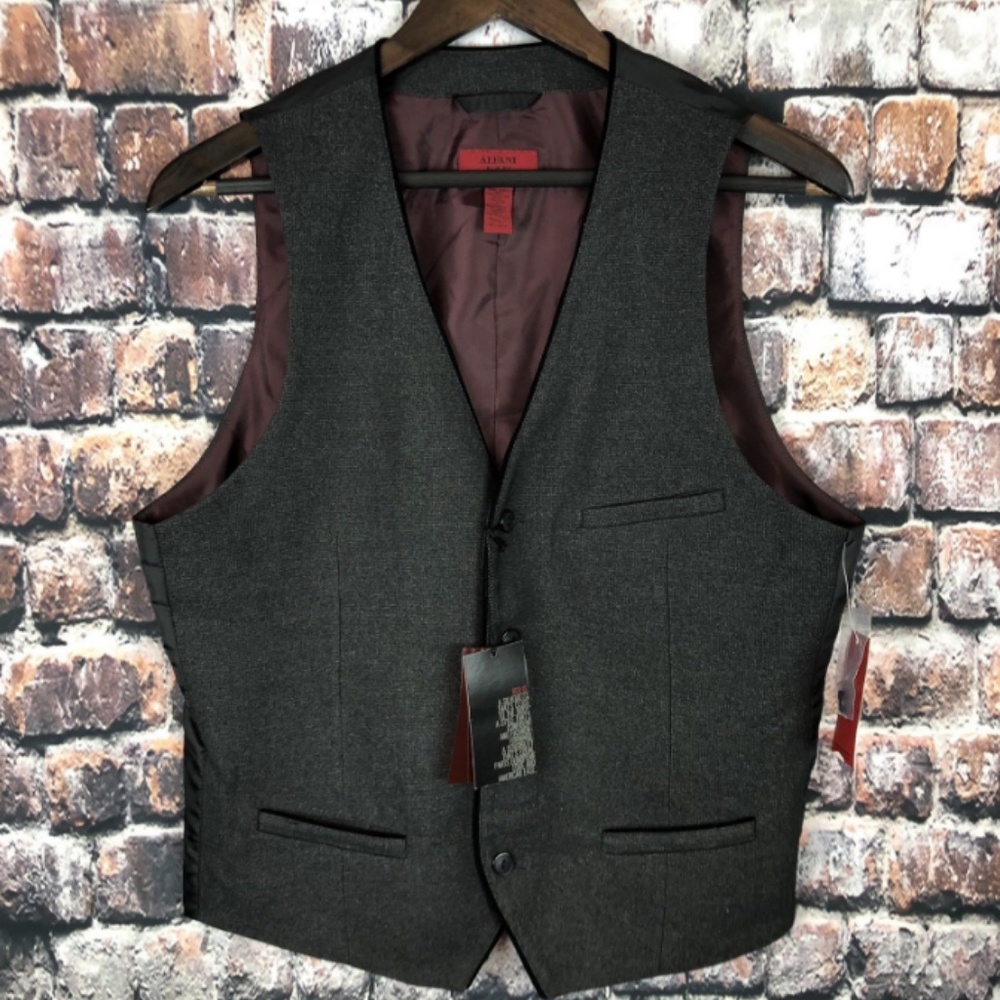 ALFANI MENS RED NEW SMALL SLIM VEST